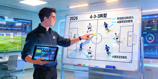 2026年足球教练在战术板上结合AI数据分析进行决策